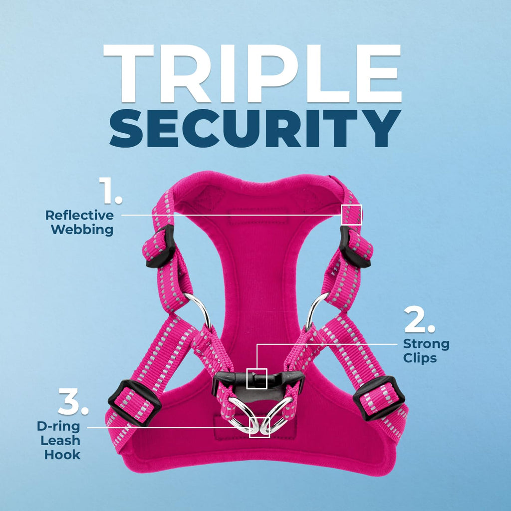 Best Pet Supplies Voyager Step-in Mesh Dog Harness, Fuchsia, XS