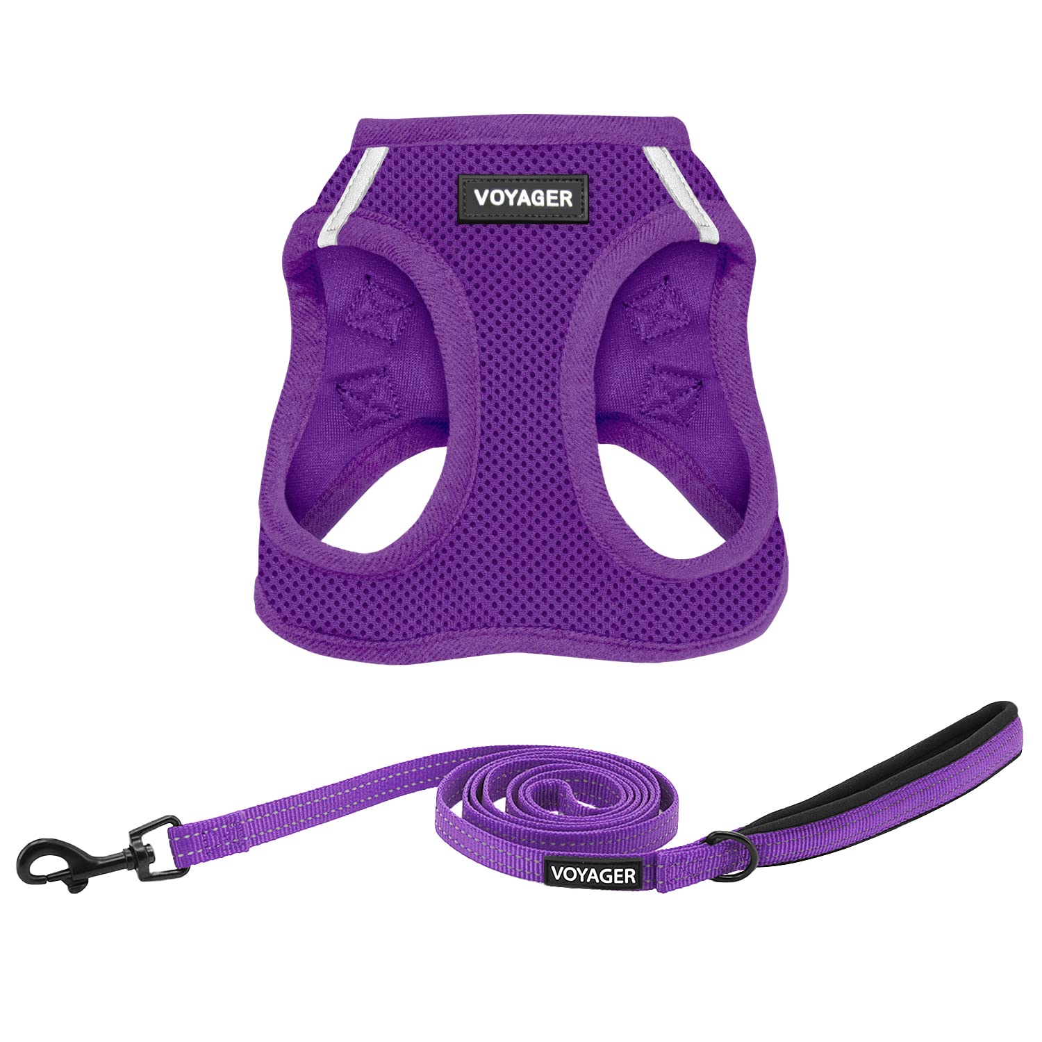 Best Pet Supplies Voyager Step-in Mesh Harness & Reflective Leash Set for Dogs, X-Large, Purple