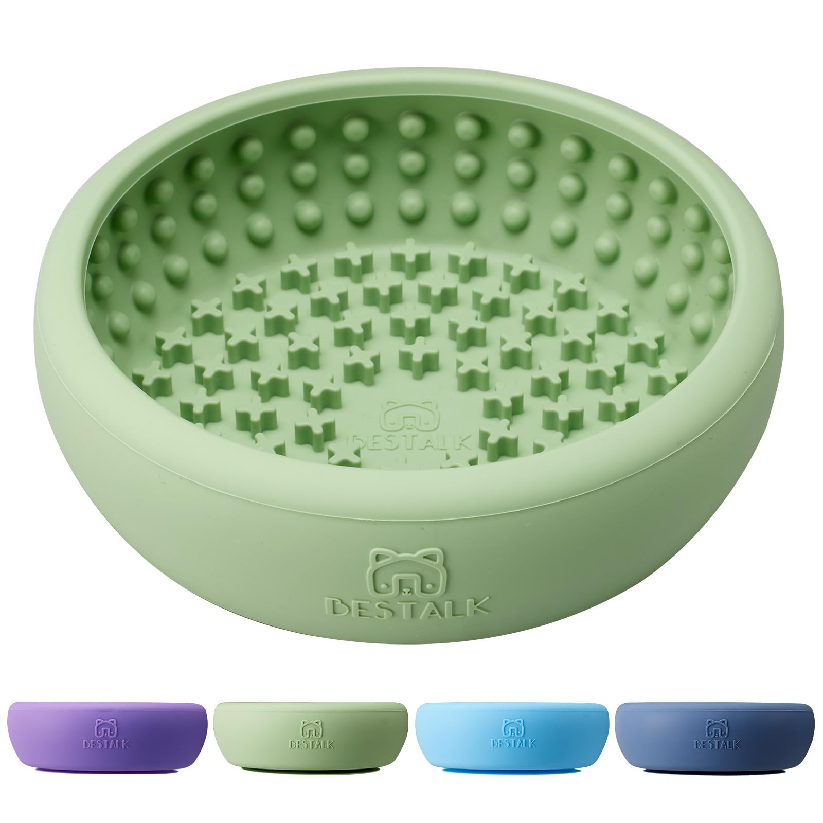 Bestalk Dog Lick Bowl - Anxiety Relief Lick Mat, Non-Slip Silicone Freeze Bowl (Green, Small)