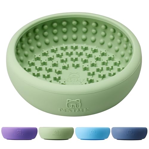 Bestalk Dog Lick Bowl - Anxiety Relief Lick Mat, Non-Slip Silicone Freeze Bowl (Green, Small)