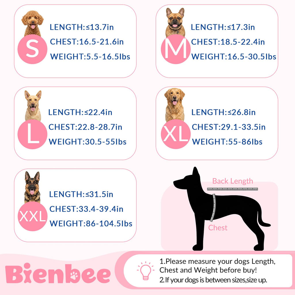 Bienbee Dog Bathrobe - Quick Drying Super Absorbent Pet Robe for Small to Large Dogs, Pink, Large