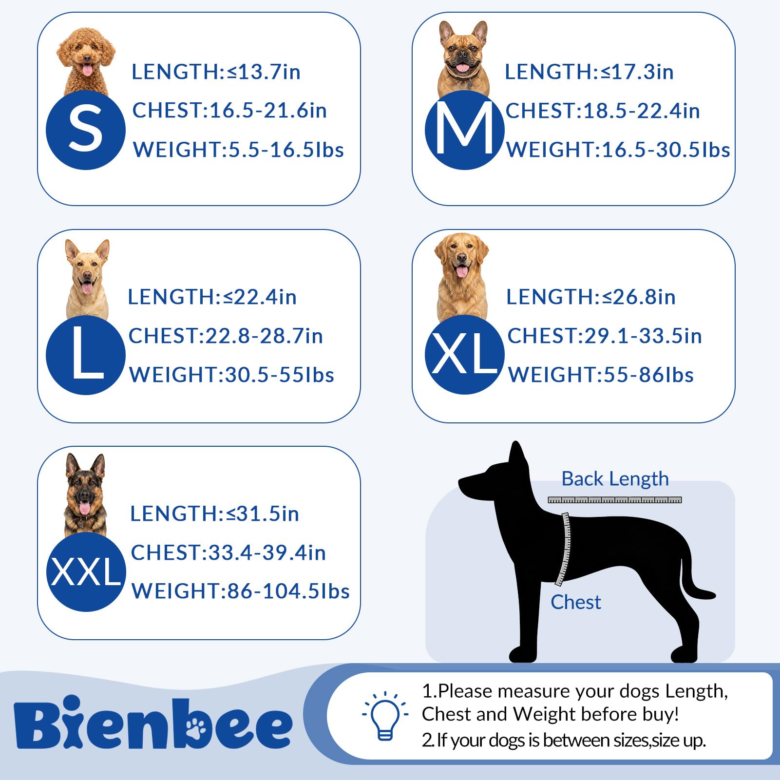 Bienbee Dog Bathrobe Large - Super Absorbent Quick Drying Pet Robe for After Bath, Dark Blue