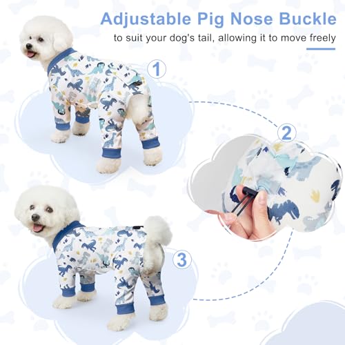 Bienbee Dog Pajamas 4 Pack - Soft, Breathable, Adjustable Onesies for Small to Medium Dogs - Recovery Suit & Shedding Suit