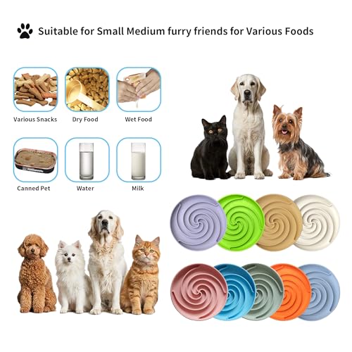 Bifeaw Slow Feeder Dog Bowl - Silicone Puzzle Bowl for Dogs, Non-Slip, Dishwasher Safe, Green and Orange