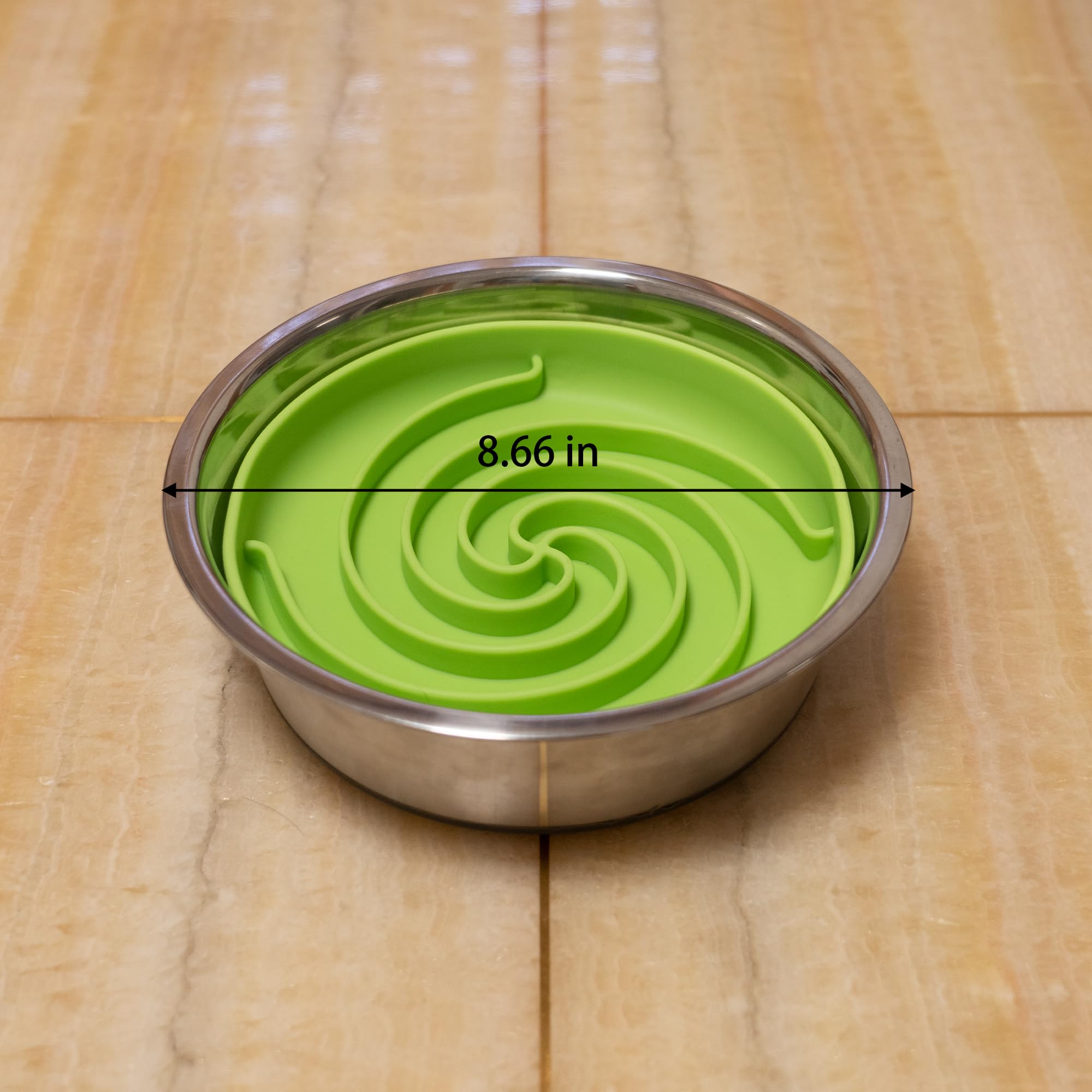 Bifeaw Slow Feeder Dog Bowl - Silicone Puzzle Bowl for Dogs, Non-Slip, Dishwasher Safe, Green and Orange