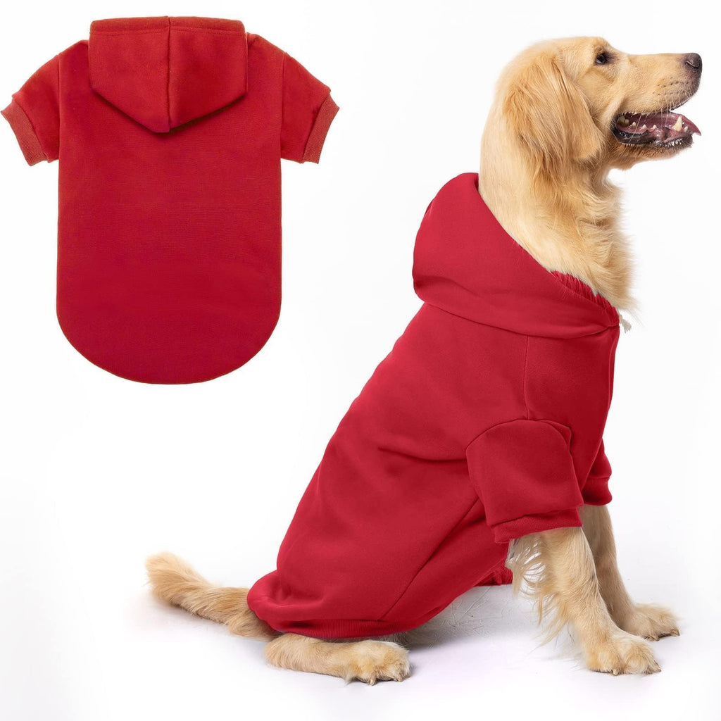 BINGPET Dog Hoodie: Fleece Lined Pullover Sweatshirt with Leash Hole for Small Medium Large Dogs