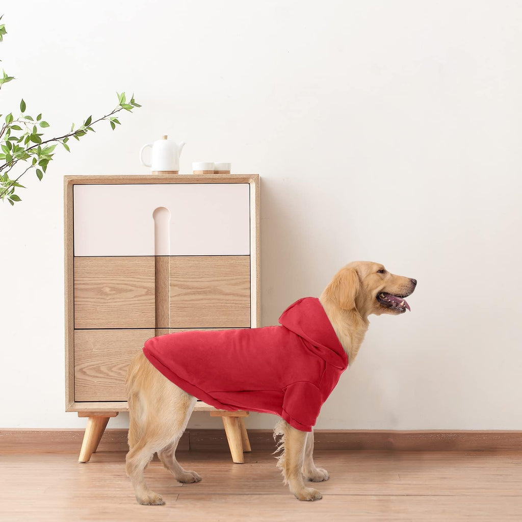 BINGPET Dog Hoodie: Fleece Lined Pullover Sweatshirt with Leash Hole for Small Medium Large Dogs