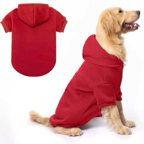 BINGPET Dog Hoodie: Fleece Lined Pullover Sweatshirt with Leash Hole for Small Medium Large Dogs