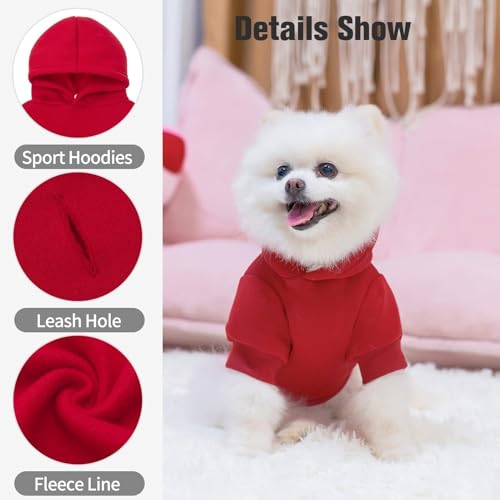 BINGPET Dog Hoodie: Fleece Lined Pullover Sweatshirt with Leash Hole for Small Medium Large Dogs