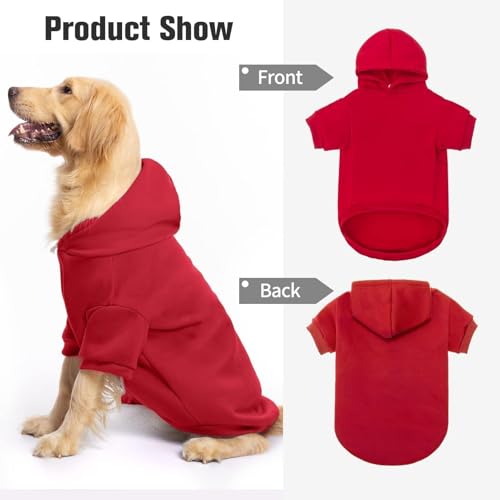 BINGPET Dog Hoodie: Fleece Lined Pullover Sweatshirt with Leash Hole for Small Medium Large Dogs