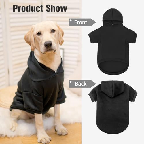 BINGPET Dog Hoodies - Fleece Lined Pullover Sweatshirt for Small to Large Dogs, Machine Washable with Leash Hole