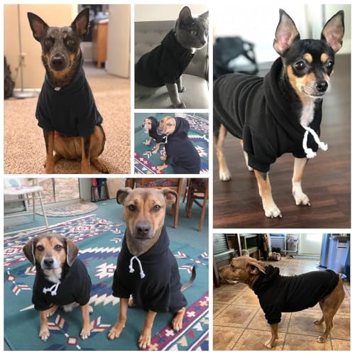 BINGPET Dog Hoodies - Fleece Lined Pullover Sweatshirt for Small to Large Dogs, Machine Washable with Leash Hole