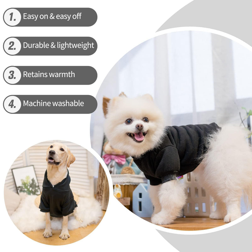BINGPET Dog Hoodies - Fleece Lined Pullover Sweatshirt for Small to Large Dogs, Machine Washable with Leash Hole