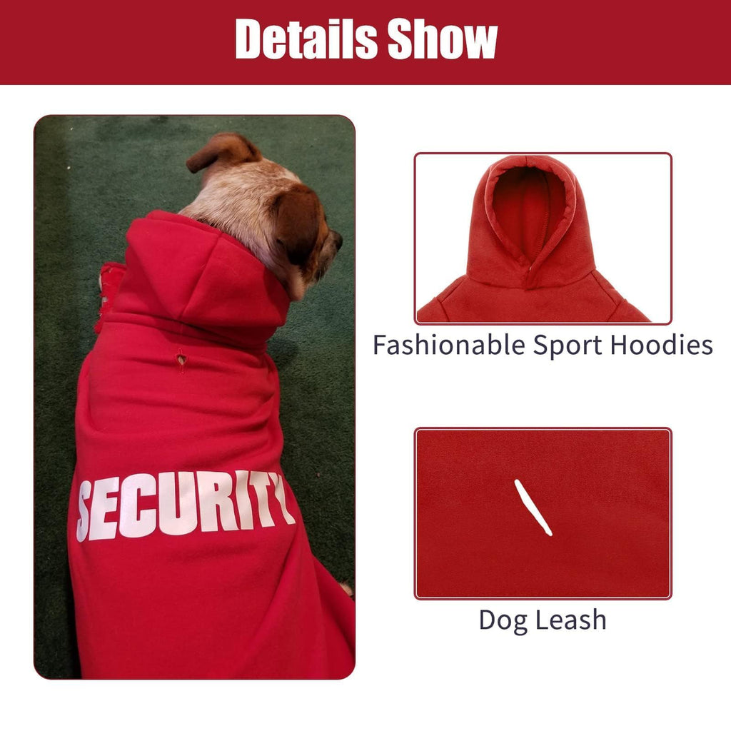 BINGPET Security Dog Hoodie - XX-Large Fleece Hooded Sweatshirt for Dogs and Cats