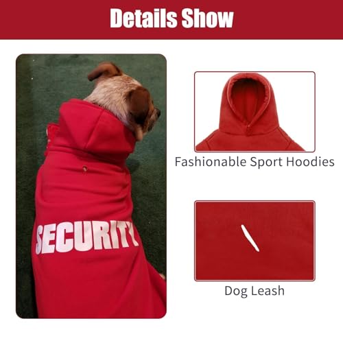 BINGPET Security Dog Hoodie - XX-Large Fleece Hooded Sweatshirt for Dogs and Cats