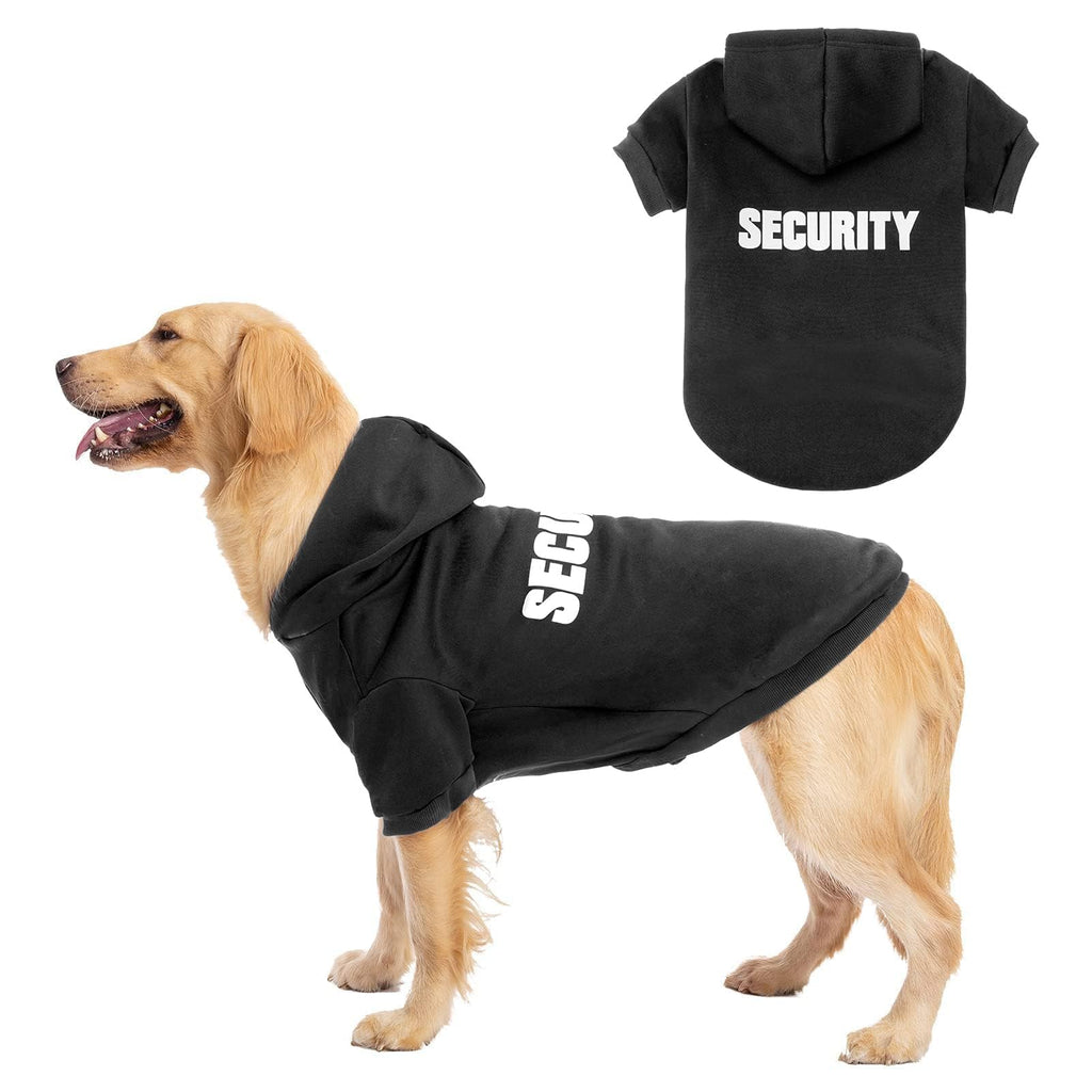 BINGPET XX-Large Security Dog Hoodie - Warm Brushed Fleece Sweatshirt with Durable Lettering