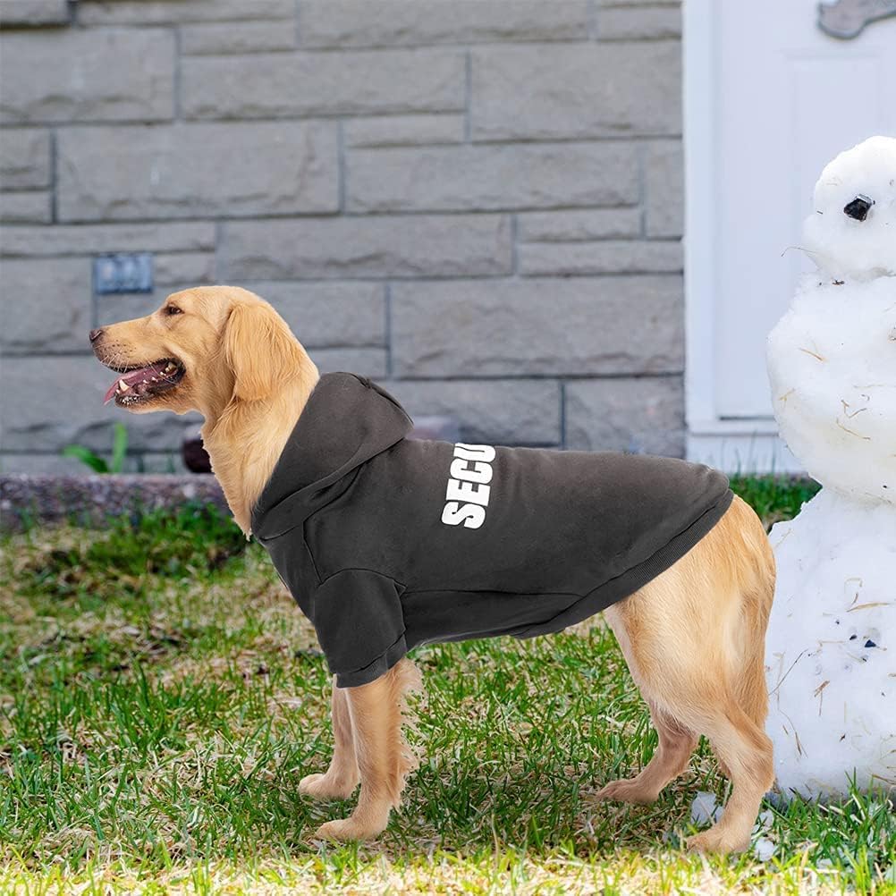 BINGPET XX-Large Security Dog Hoodie - Warm Brushed Fleece Sweatshirt with Durable Lettering