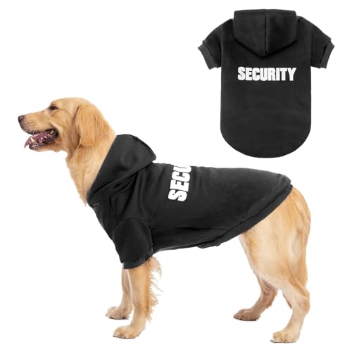 BINGPET XX-Large Security Dog Hoodie - Warm Brushed Fleece Sweatshirt with Durable Lettering