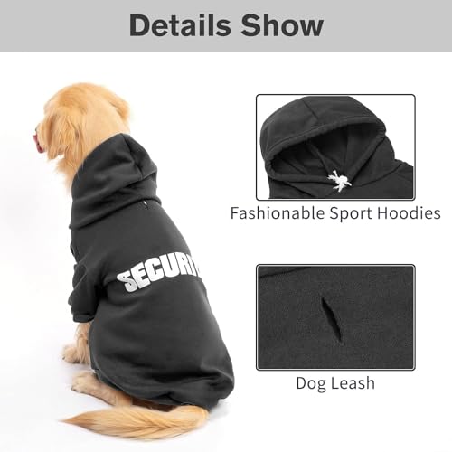 BINGPET XX-Large Security Dog Hoodie - Warm Brushed Fleece Sweatshirt with Durable Lettering