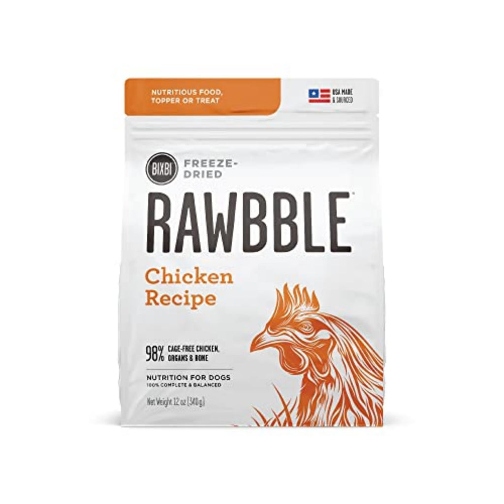 BIXBI Liberty Freeze-Dried Chicken Dog Food Topper & Treats, 98% Meat Organs, 12 oz – USA Made