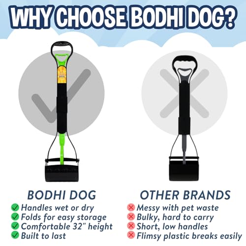 Bodhi Dog 32-Inch Foldable Pooper Scooper for Large Dogs – Lightweight, Green