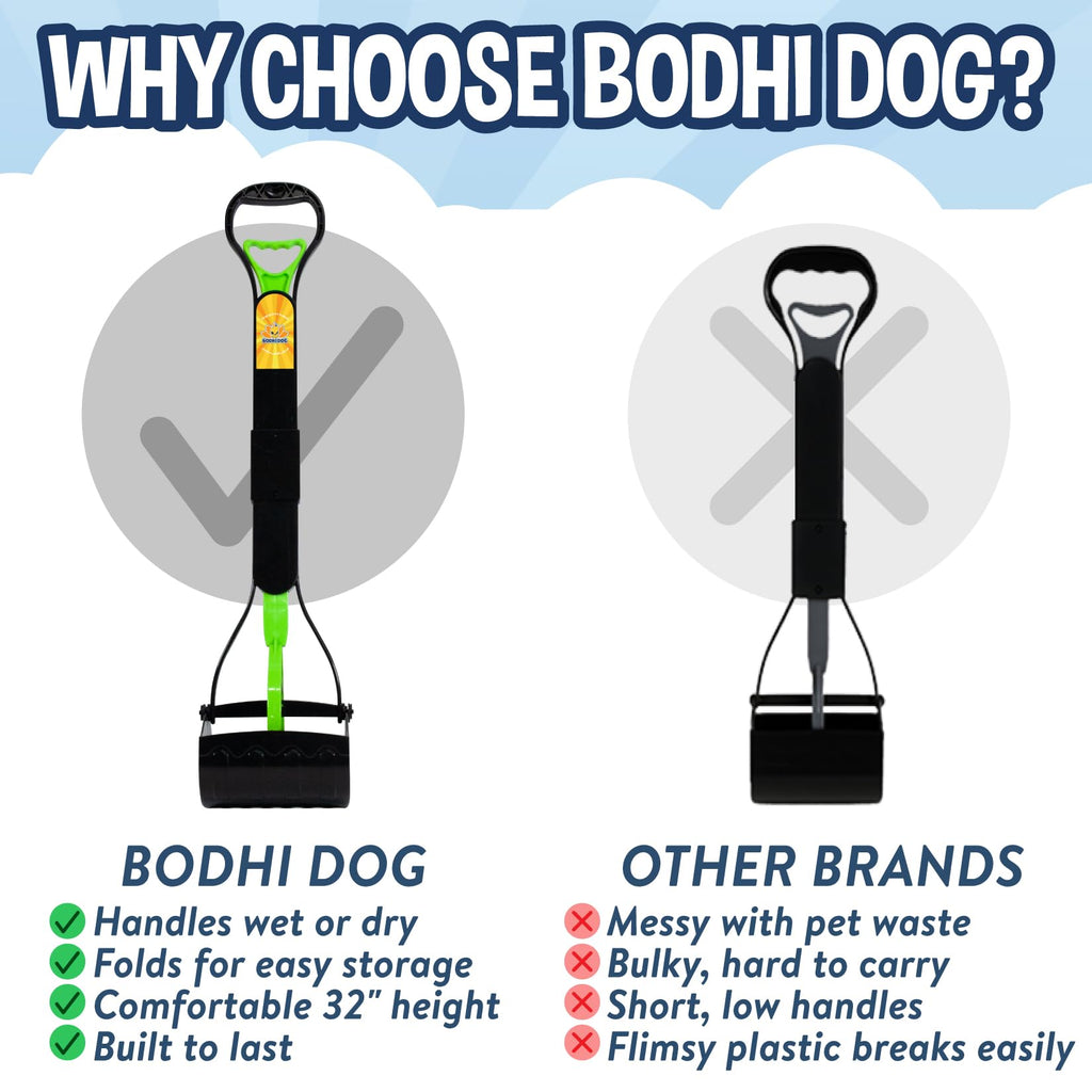 Bodhi Dog 32-Inch Foldable Pooper Scooper for Large Dogs – Lightweight, Green