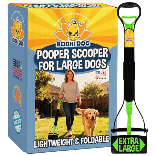 Bodhi Dog 32-Inch Foldable Pooper Scooper for Large Dogs – Lightweight, Green