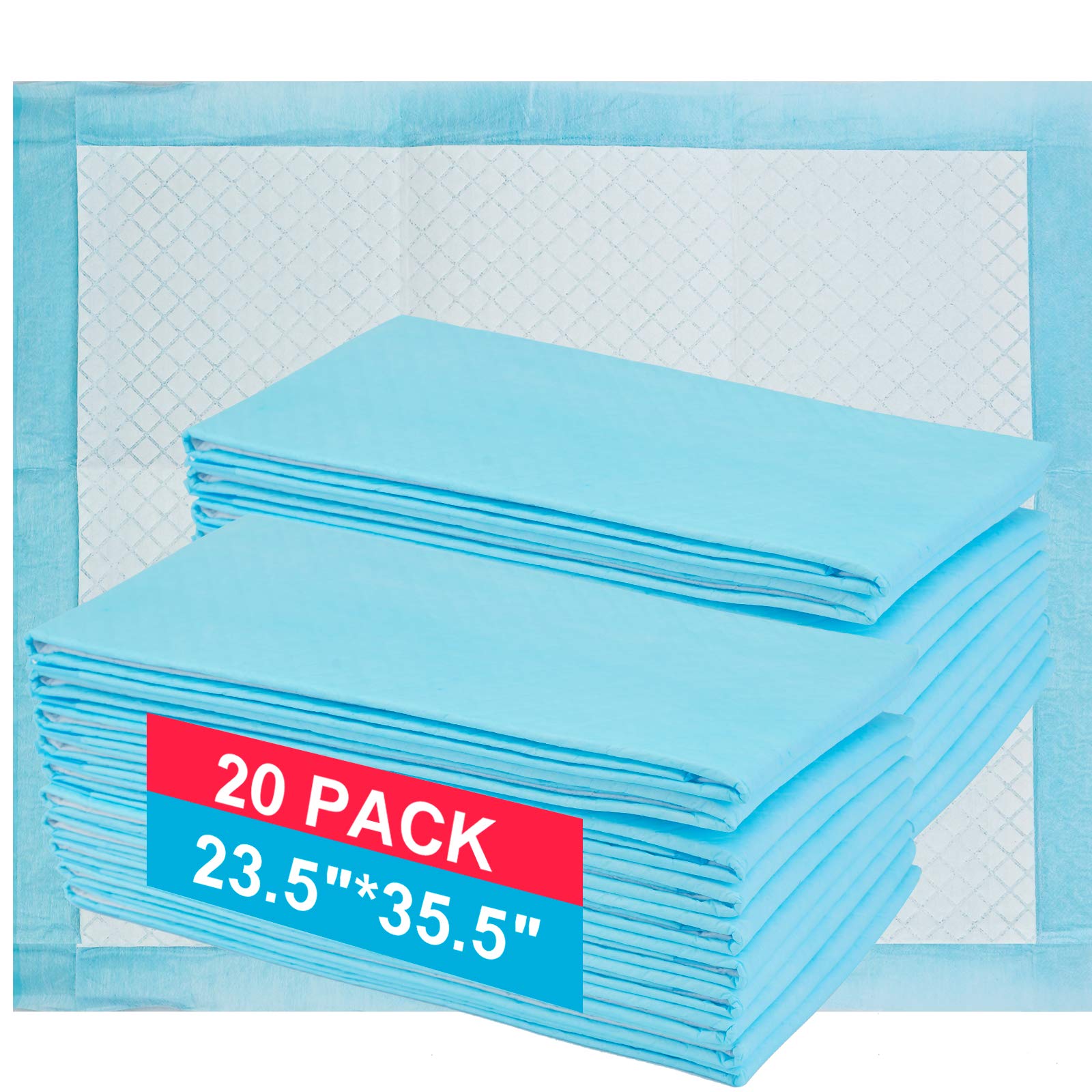 Bolux Disposable Dog Training Pads (20 Count) - Extra Large 23.5" x 35.5" with 5-Layer Polymer Core