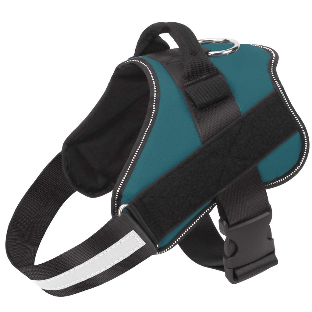 Bolux Medium Dog Harness - No-Pull Reflective Vest with Handle for Walking (Turquoise, M)