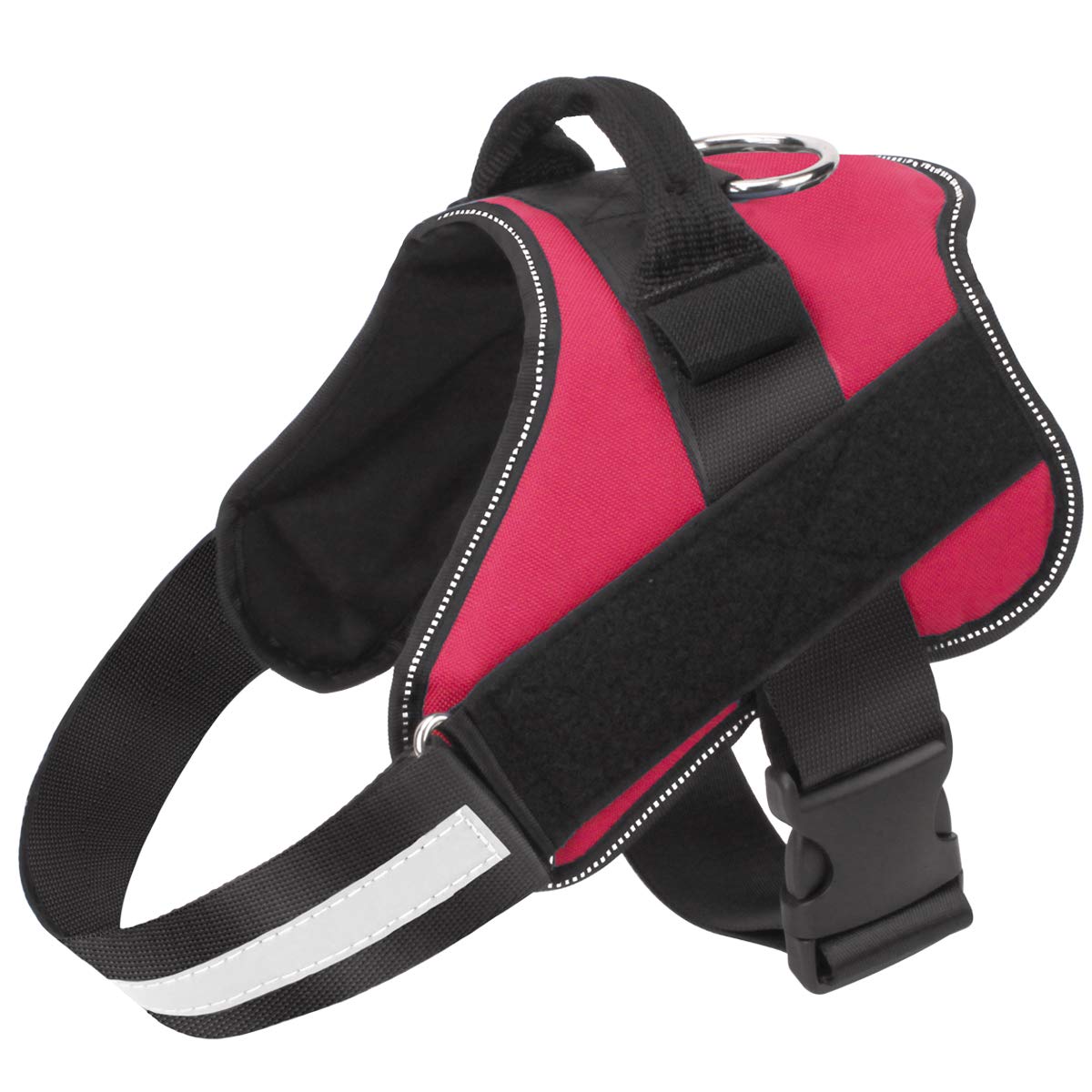 Bolux No-Pull Reflective Dog Vest Harness - Medium, Red - Adjustable, Breathable with Handle