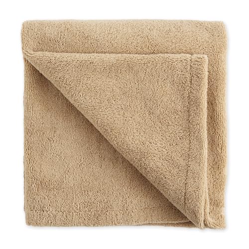 Bone Dry Absorbent Microfiber Pet Towel – X-Large 41x23.5", Embroidered Taupe, for Dogs and Cats