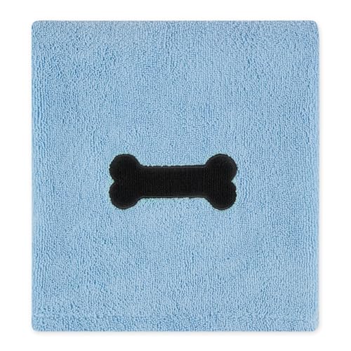 Bone Dry Microfiber Pet Towel, X-Large 41x23.5", Blue - Ultra Absorbent Dog & Cat Drying Towel