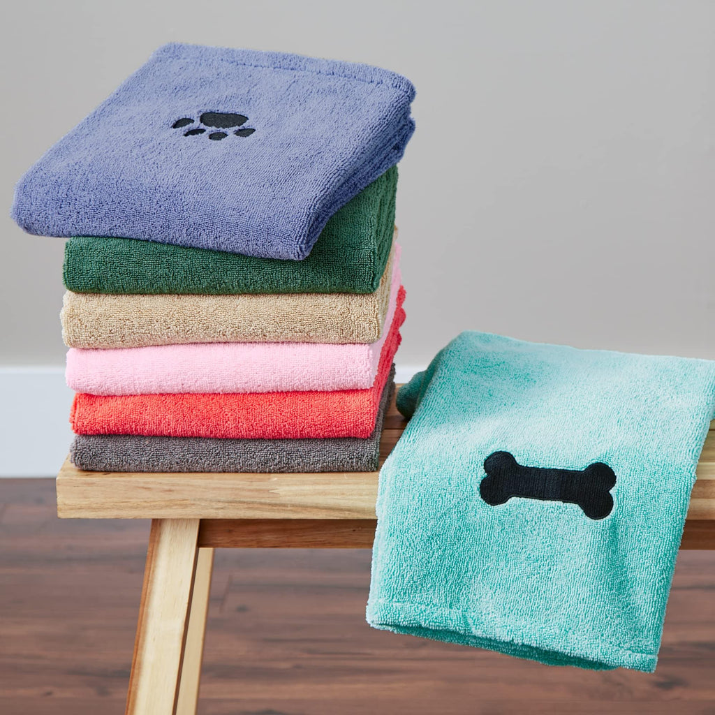 Bone Dry Microfiber Pet Towel, X-Large 41x23.5", Blue - Ultra Absorbent Dog & Cat Drying Towel