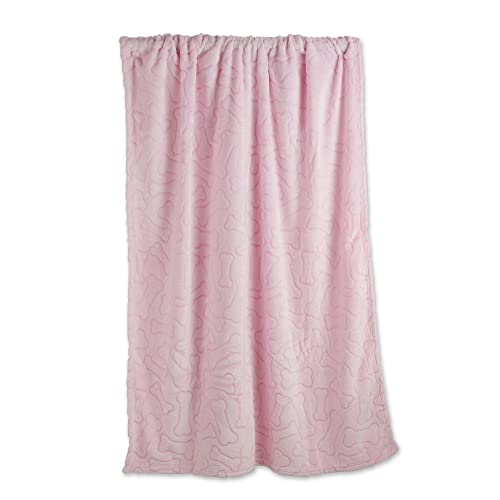 Bone Dry Pink Embossed Bone Print Pet Blanket 36x48" - Ultra-Soft Microfiber