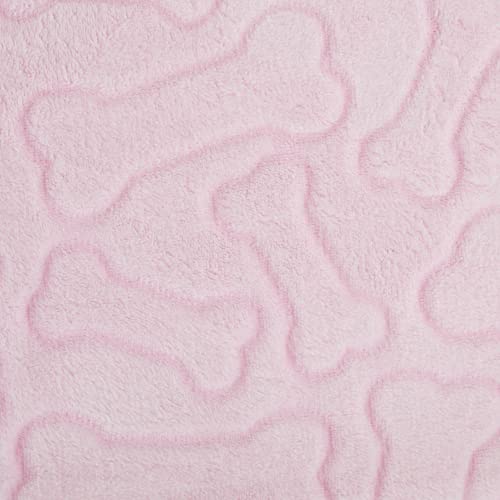 Bone Dry Pink Embossed Bone Print Pet Blanket 36x48" - Ultra-Soft Microfiber