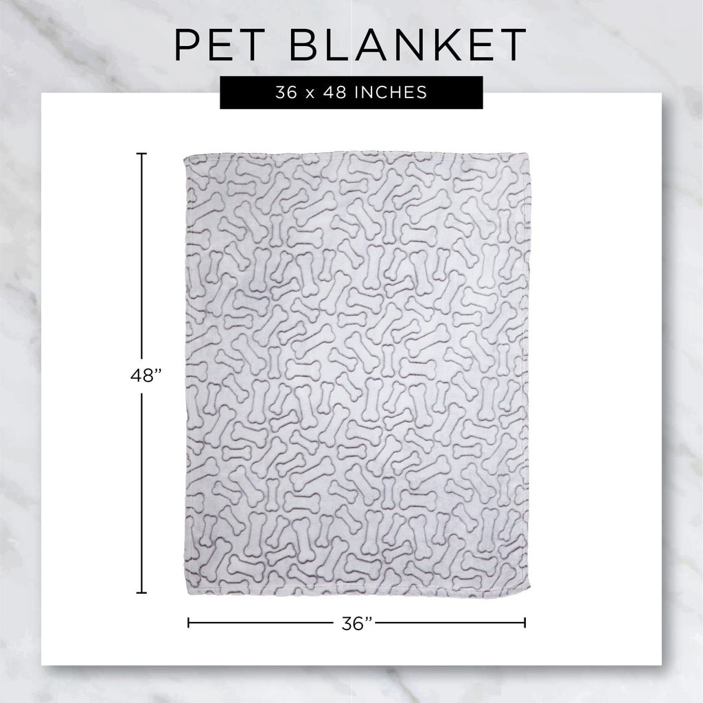Bone Dry Pink Embossed Bone Print Pet Blanket 36x48" - Ultra-Soft Microfiber