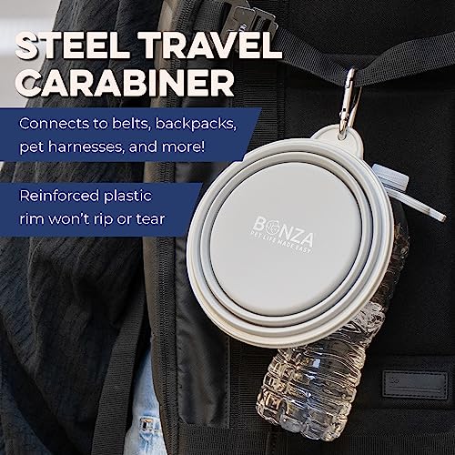 Bonza Collapsible Dog Slow Feeder Bowl - Portable Silicone Travel Bowl for Food & Water, Anti-Choking, BPA-Free, Dishwasher Safe