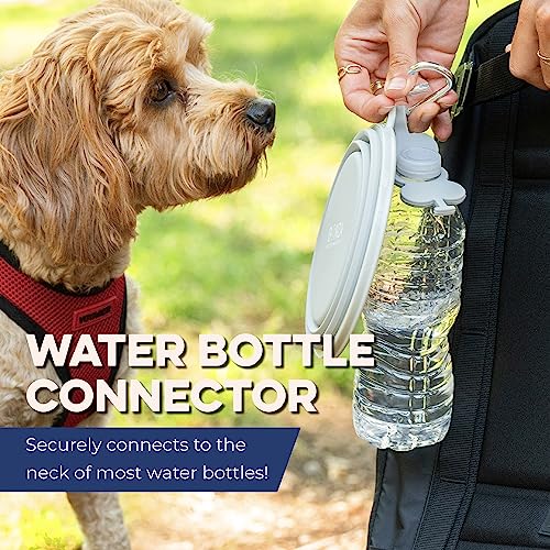 Bonza Collapsible Dog Slow Feeder Bowl - Portable Silicone Travel Bowl for Food & Water, Anti-Choking, BPA-Free, Dishwasher Safe