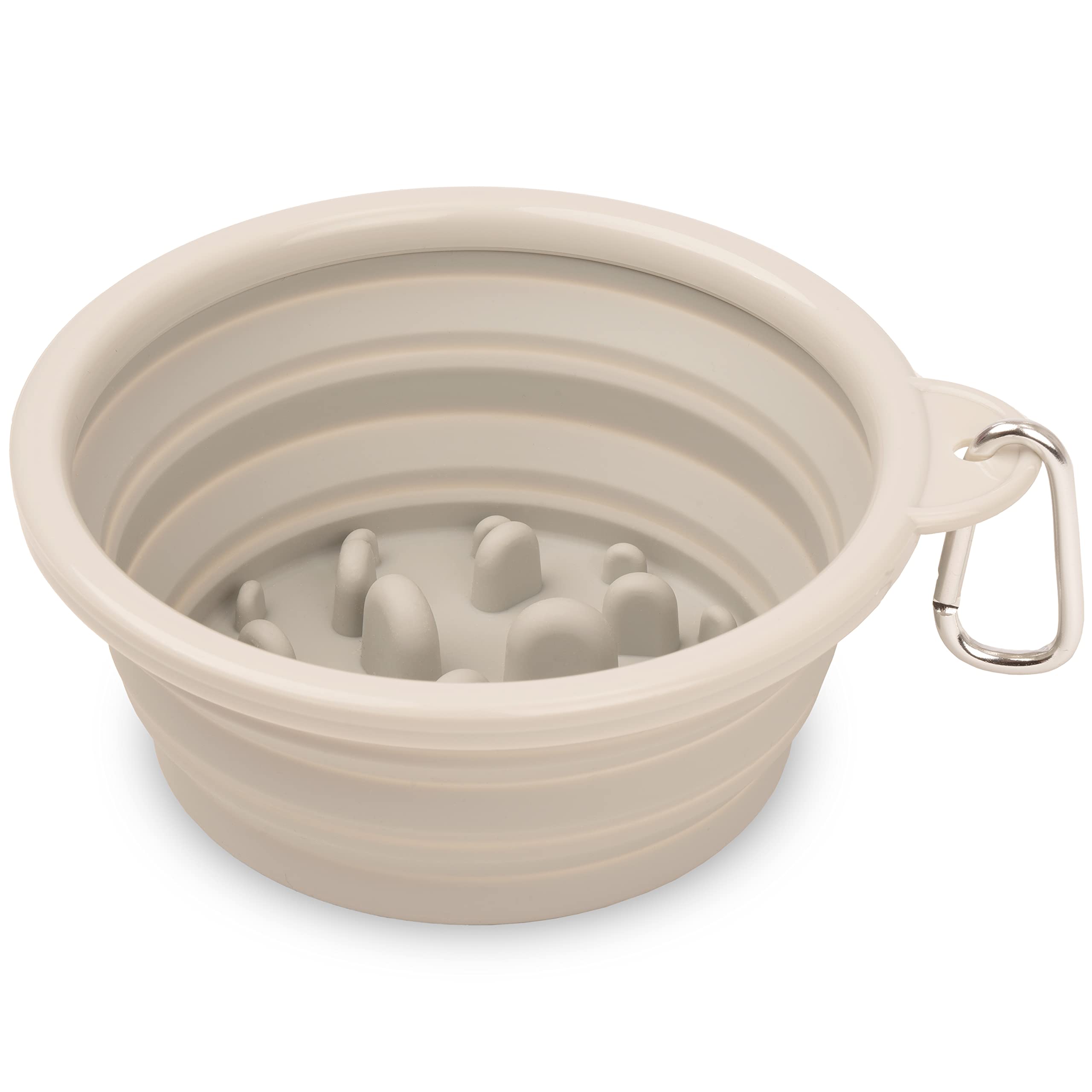 Bonza Collapsible Dog Slow Feeder Bowl - Portable Silicone Travel Bowl for Food & Water, Anti-Choking, BPA-Free, Dishwasher Safe