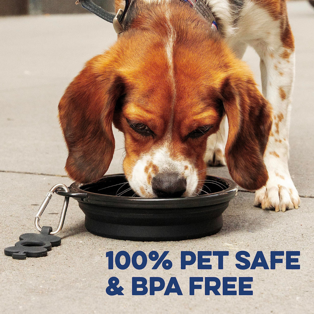 Bonza Collapsible Dog Slow Feeder Bowl - Portable Silicone Travel Bowl for Food & Water, Anti-Choking, BPA-Free, Dishwasher Safe