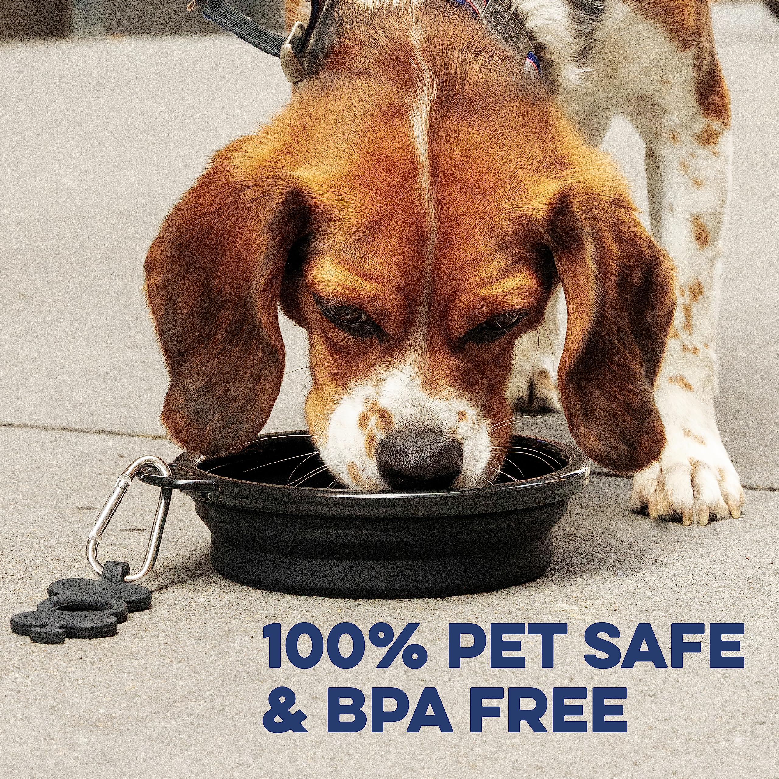 Bonza Collapsible Dog Slow Feeder Bowl - Portable Silicone Travel Bowl for Food & Water, Anti-Choking, BPA-Free, Dishwasher Safe