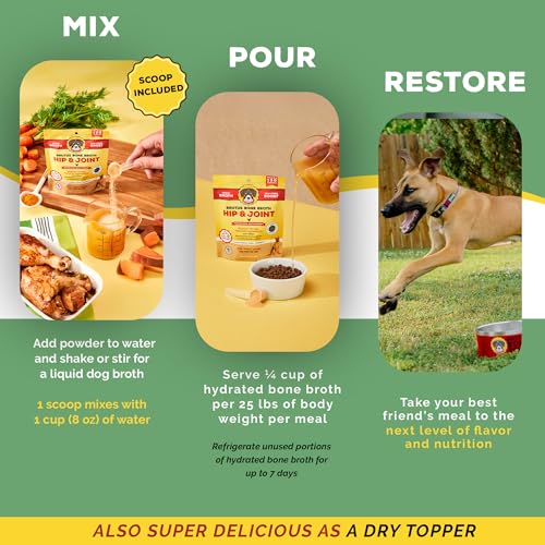 Brutus Broth Chicken Bone Broth Dog Food Topper - Powder, 3.5 oz - Supports Hips & Joints