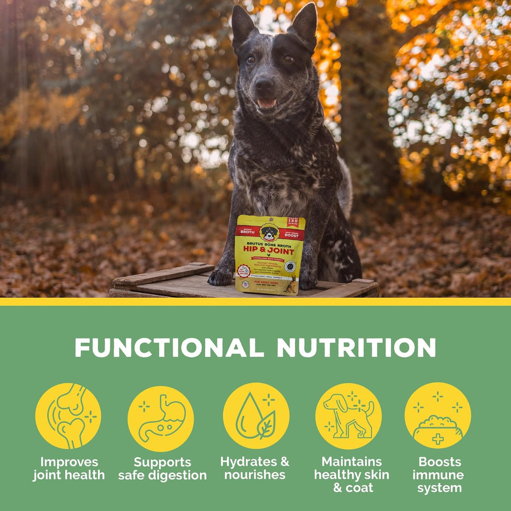 Brutus Broth Chicken Bone Broth Dog Food Topper - Powder, 3.5 oz - Supports Hips & Joints