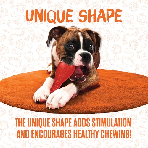 BULLYMAKE Red Tough Chew Steak Toy – Durable Nylon Dog Toy for Aggressive Chewers, Made in USA