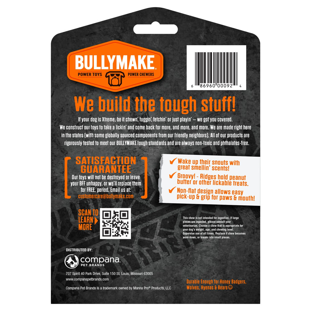 BULLYMAKE Red Tough Chew Steak Toy – Durable Nylon Dog Toy for Aggressive Chewers, Made in USA