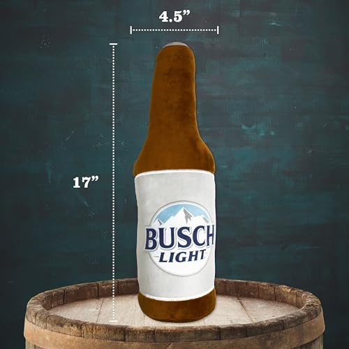 Busch Light Beer Bottle Plush Dog Toy – 17-Inch Squeaky Soft Toy for Large Dogs | Official Merchandise
