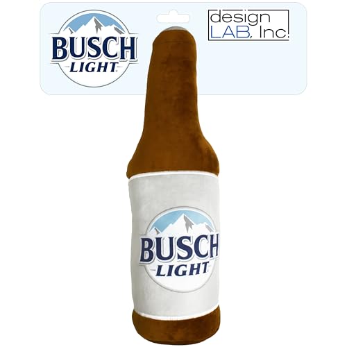 Busch Light Beer Bottle Plush Dog Toy – 17-Inch Squeaky Soft Toy for Large Dogs | Official Merchandise