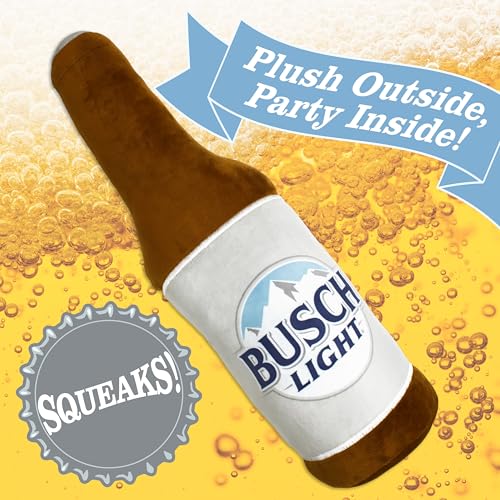 Busch Light Beer Bottle Plush Dog Toy – 17-Inch Squeaky Soft Toy for Large Dogs | Official Merchandise