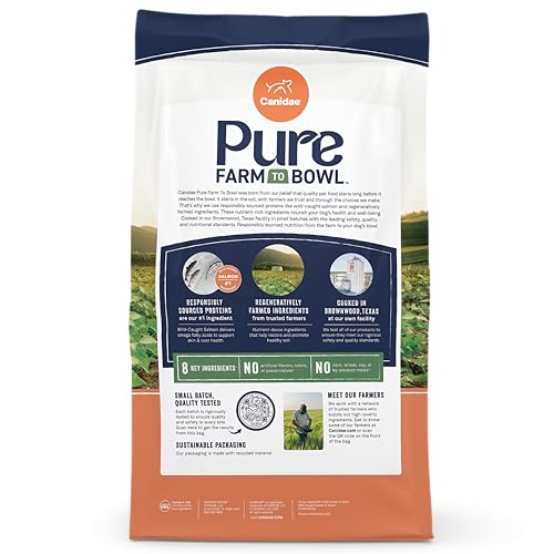 Canidae Pure Farm to Bowl Dry Dog Food – Limited Ingredient, Grain-Free Salmon & Sweet Potato Recipe, 4 lb