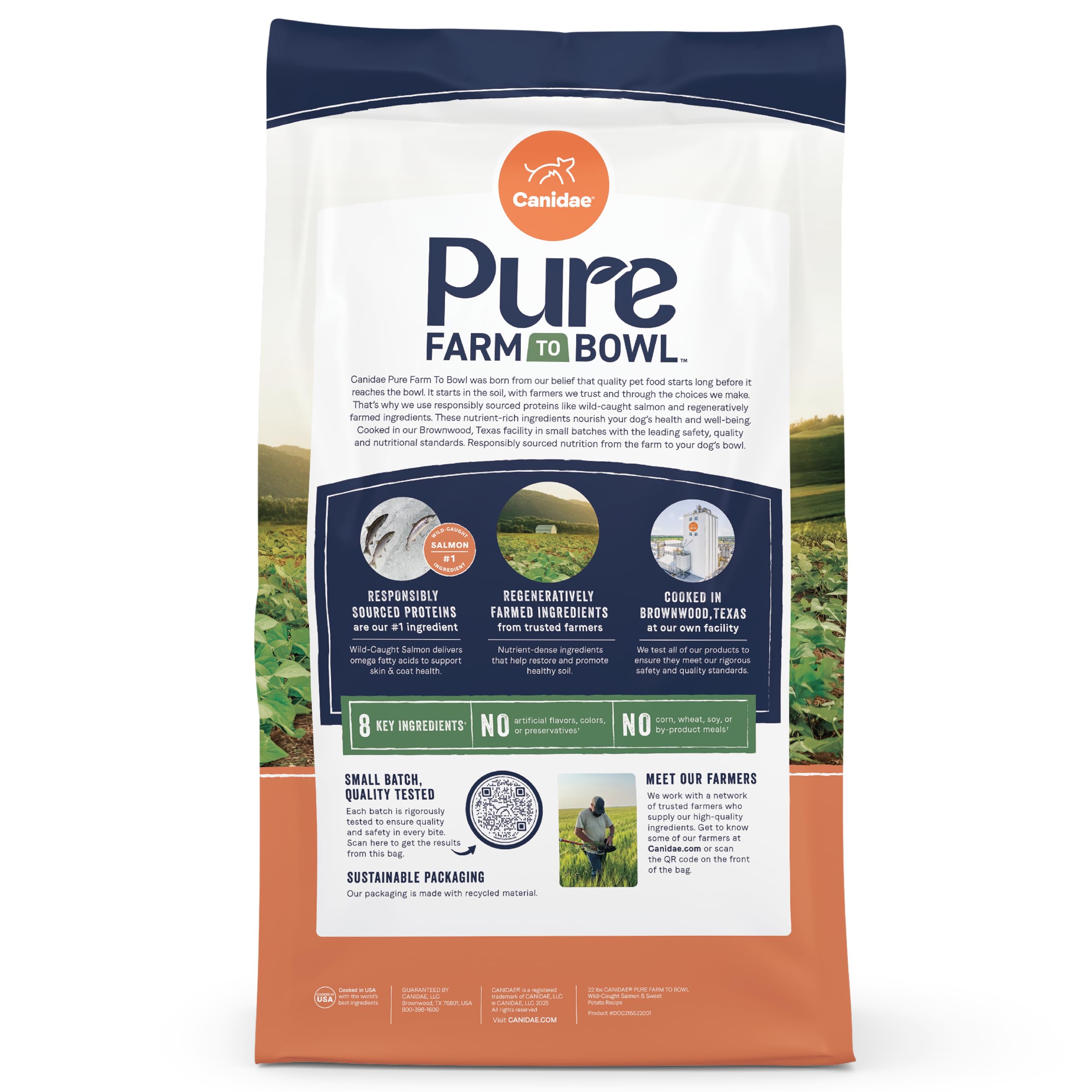 Canidae Pure Farm to Bowl Dry Dog Food – Limited Ingredient, Grain-Free Salmon & Sweet Potato Recipe, 4 lb